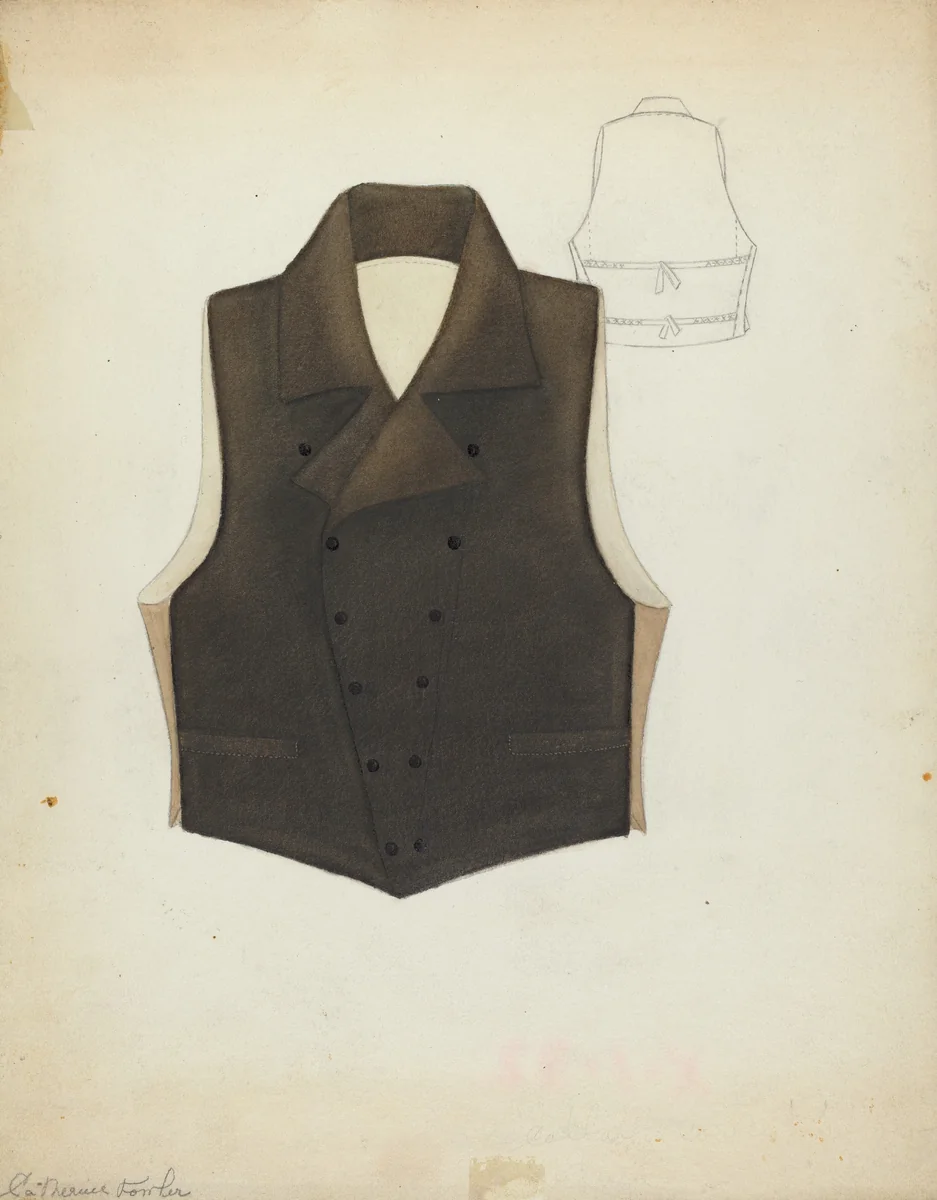 Waistcoat by Catherine Fowler, index of american design, 1937