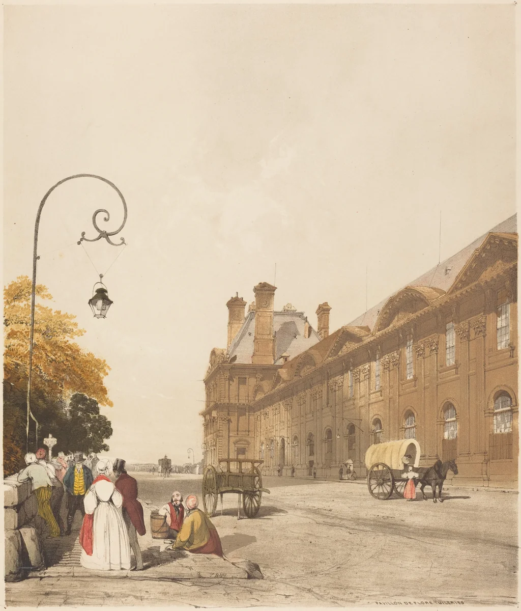 Pavillon de Flore, Tuileries by Thomas Shotter Boys; Charles Joseph Hullmandel, print, 1839