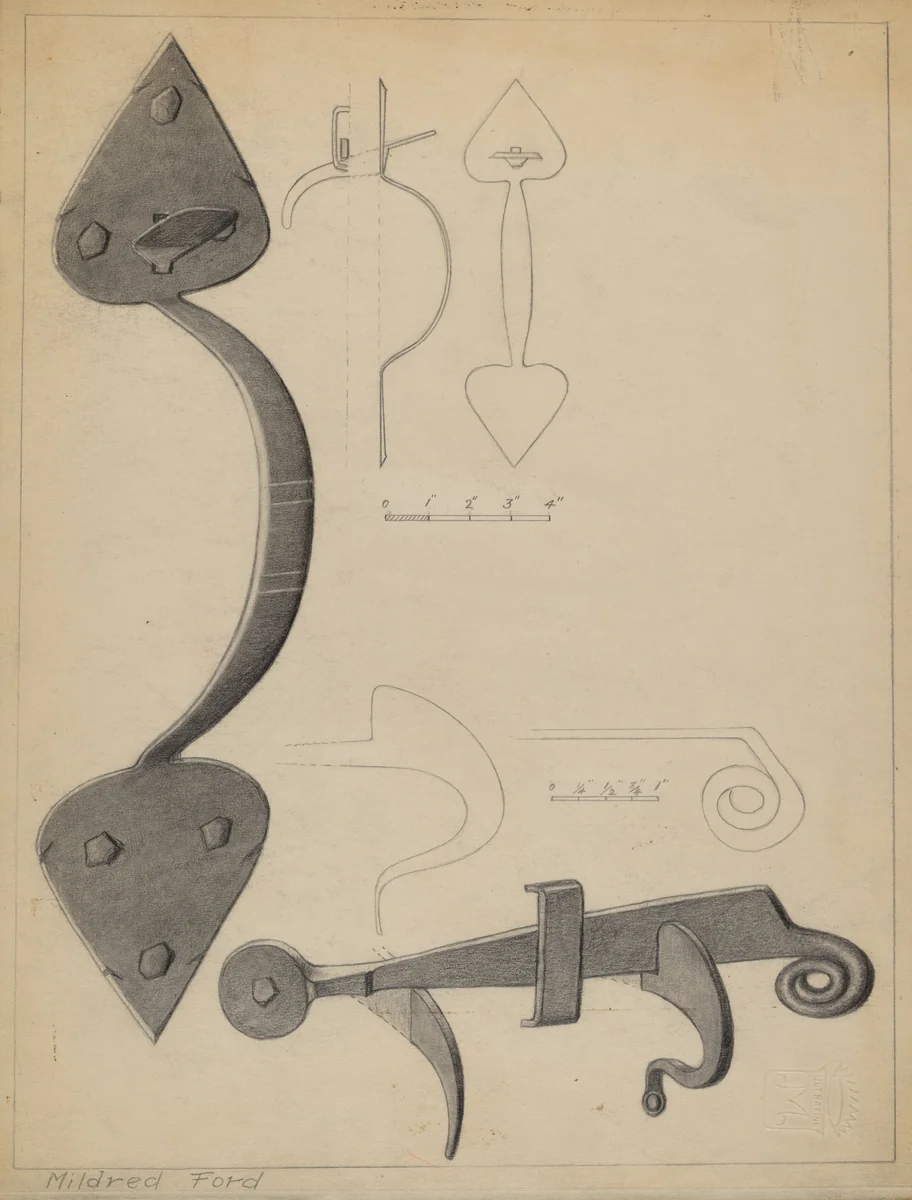 Latch by Mildred Ford, index of american design, 1937
