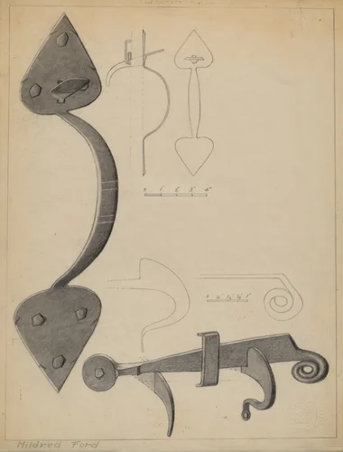 Latch by Mildred Ford, index of american design, 1937