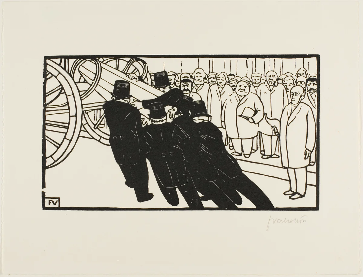 The Coffin Bearers by Félix Edouard Vallotton, print, 1892
