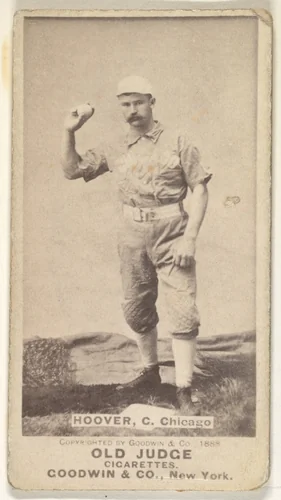 C.E. Hoover, Catcher, Chicago, from the Old Judge series (N172) for Old Judge Cigarettes by Goodwin & Company, photograph, 1888