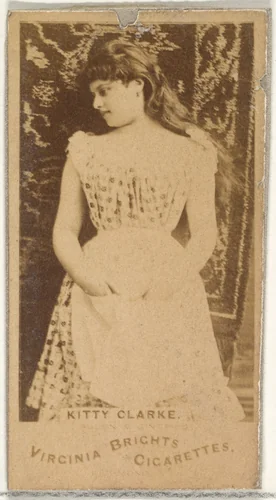 Kitty Clarke, from the Actors and Actresses series (N45, Type 1) for Virginia Brights Cigarettes by Allen & Ginter, photograph, 1885-1891