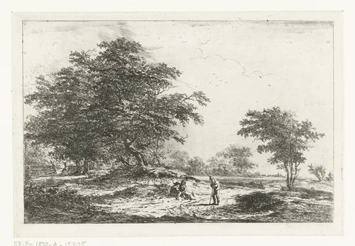 Landschap met rustende figuren by Hermanus van Brussel, print, 1800-1815