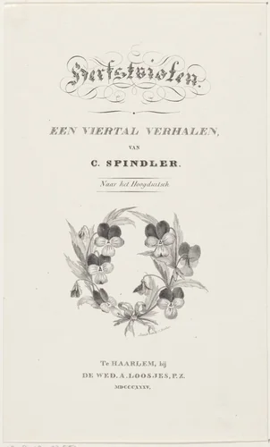 Krans van violen by anonymous, print, 1835