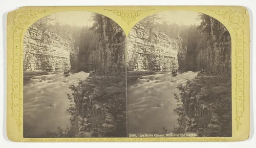 Au Sable Chasm, Running the Rapids, No. 1686 from the series "Crystal" by Seneca Ray Stoddard, photograph, 1870-1876