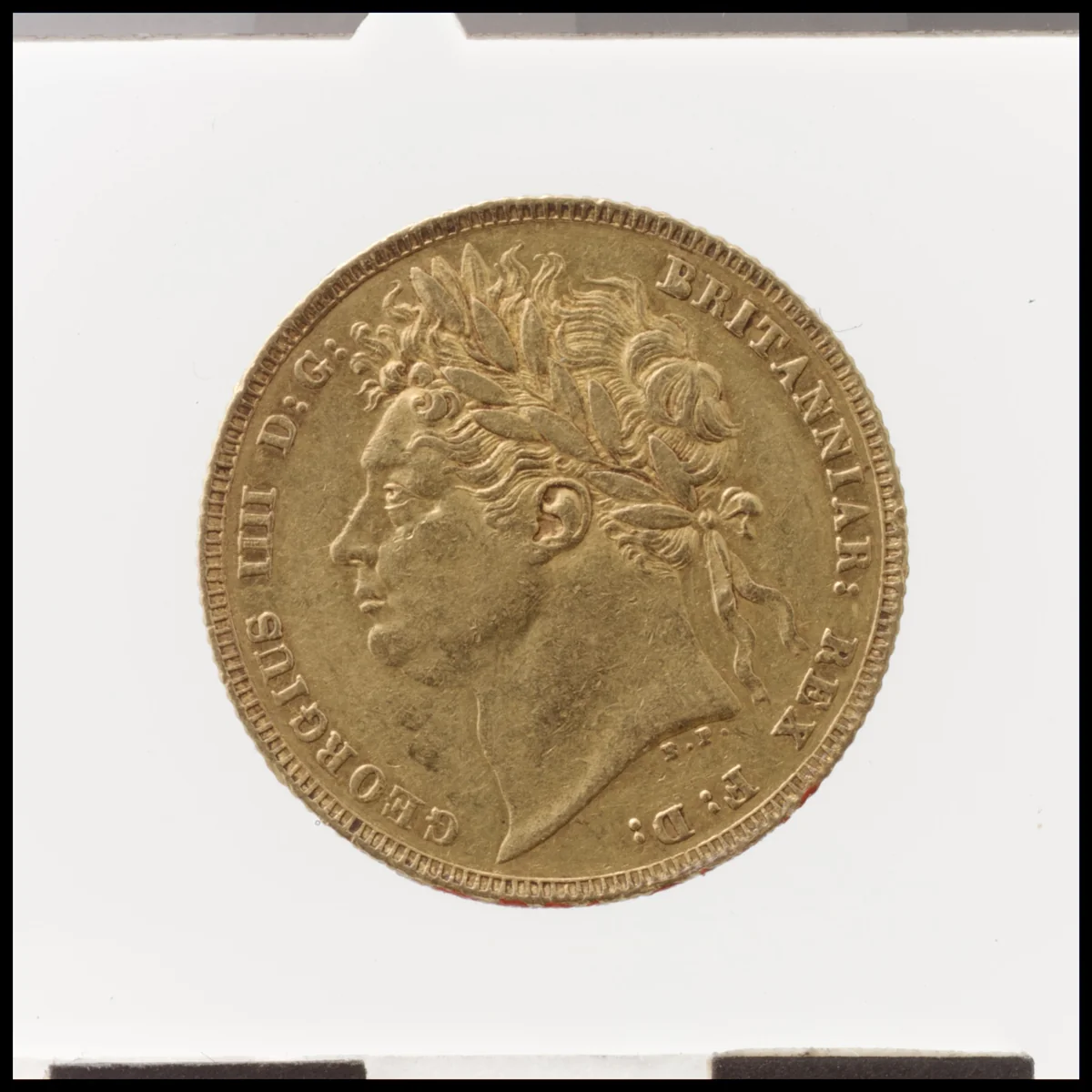 George IV sovereign by Benedetto Pistrucci, metalwork, 1821