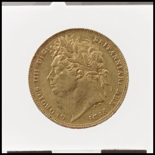 George IV sovereign by Benedetto Pistrucci, metalwork, 1821