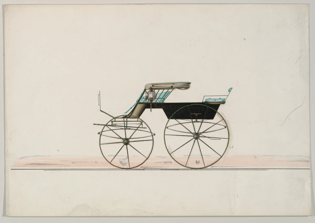 Design for Phaeton (unnumbered) by Brewster & Co., drawing, 1870-1880