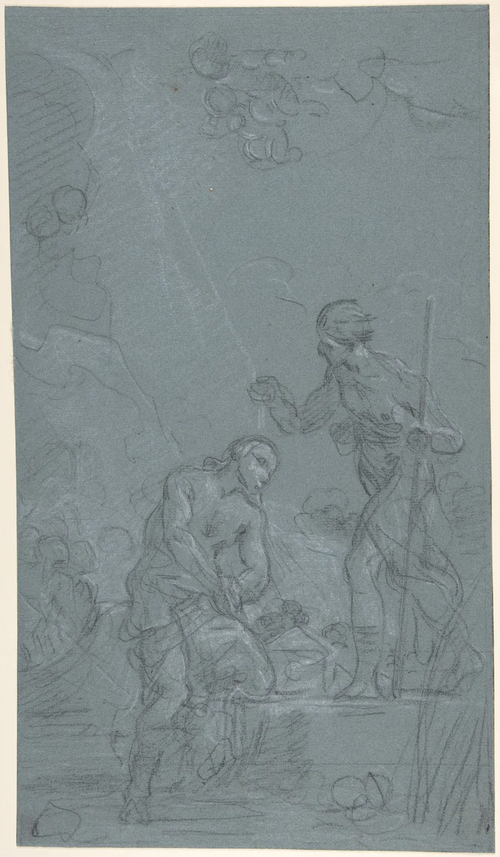 The Baptism of Christ by Noël Hallé, drawing, 1720-1781