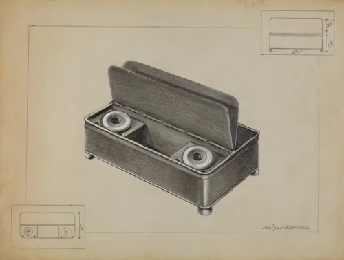 Pewter Inkwell by Salvatore Borrazzo, index of american design, 1936