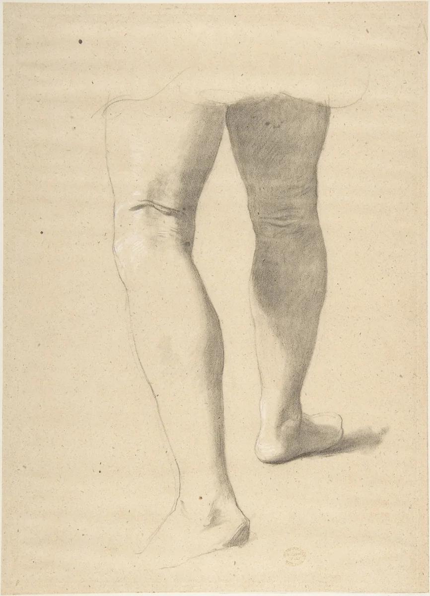 Study of Legs by Romain Cazes, drawing, 1828-1881
