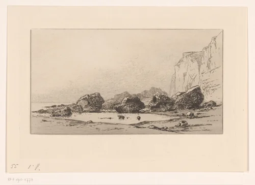 Rotsblokken bij Veules by Carel Nicolaas Storm van 's-Gravesande, print, 1873