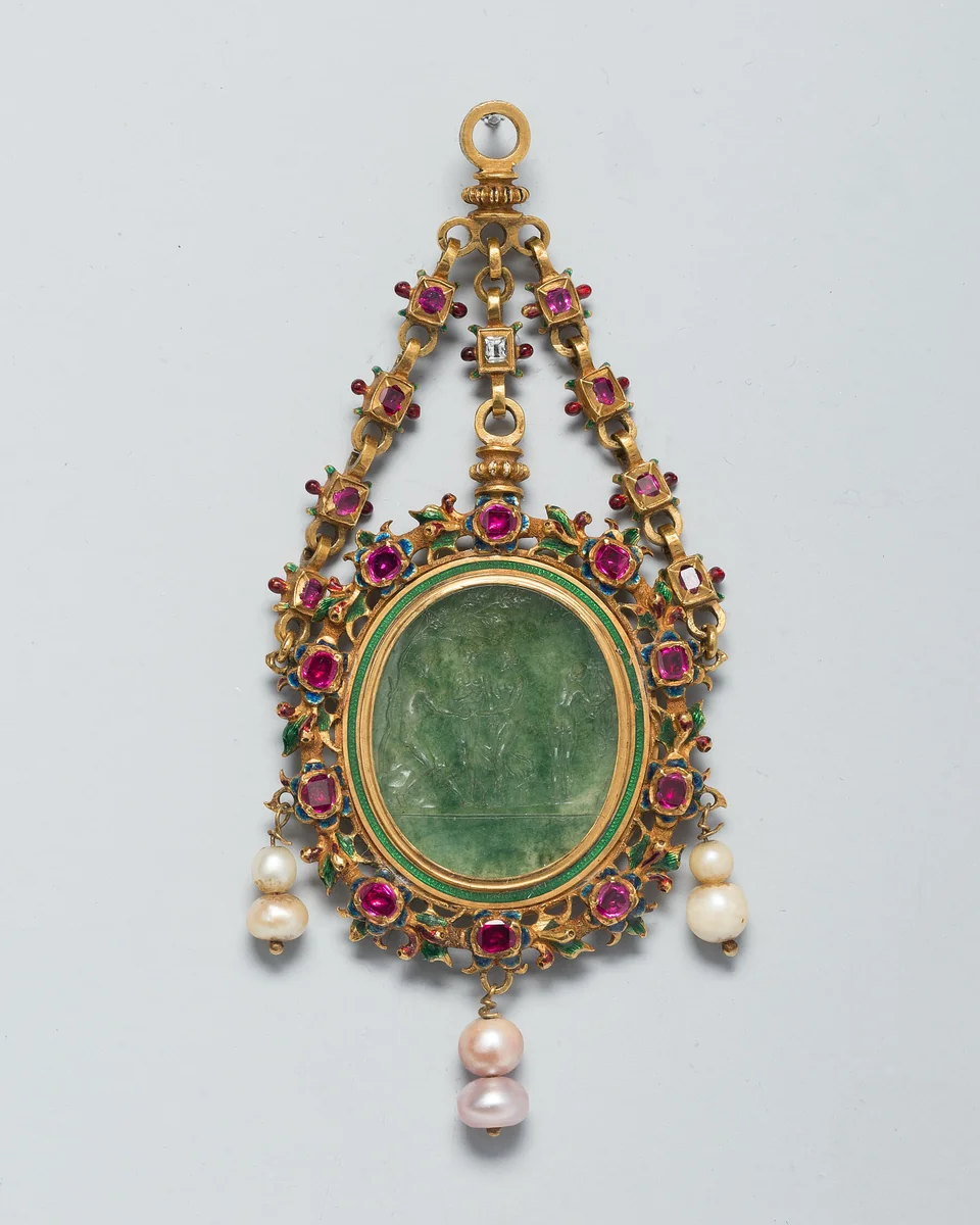 Pendant with an Intaglio of the Judgment of Paris by European, metalwork, 1500-1599
