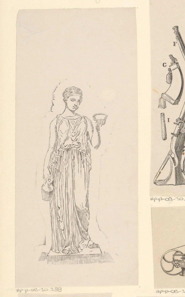 Vrouw met een kan en een kom by Isaac Weissenbruch, print, 1836-1912