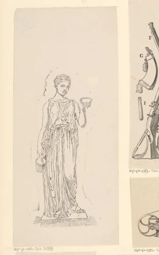 Vrouw met een kan en een kom by Isaac Weissenbruch, print, 1836-1912