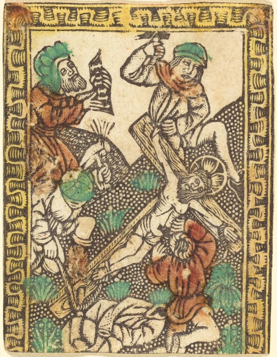 Christ Nailed to the Cross by German 15th Century, print, 1470-1480
