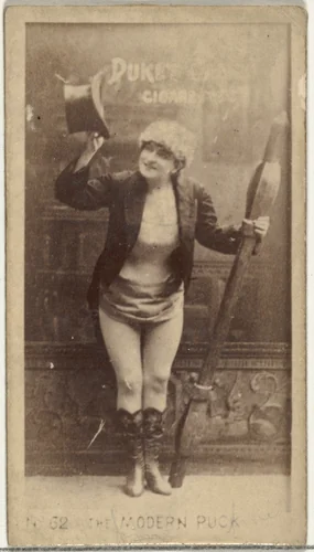 Card Number 62, The Modern Puck, from the Actors and Actresses series (N145-4) issued by Duke Sons & Co. to promote Cameo Cigarettes by W. Duke, Sons & Co., photograph, 1880-1889