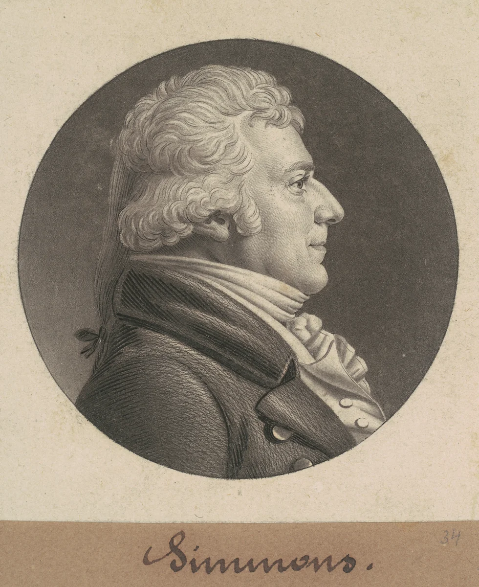 Simmons by Charles B. J. Févret de Saint-Mémin, print, 1806