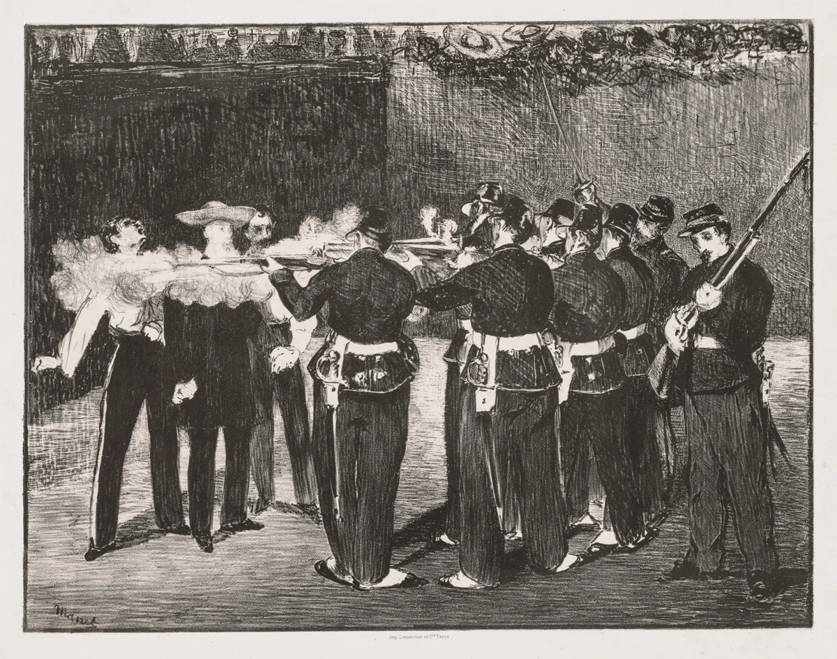 The Execution of Emperor Maximilian by Edouard Manet, print, 1867