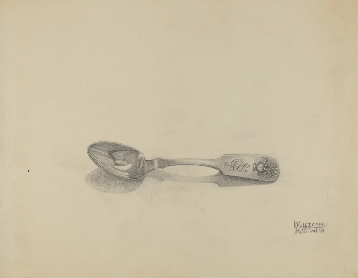 Silver Teaspoon by Kalamian Walton, index of american design, 1936