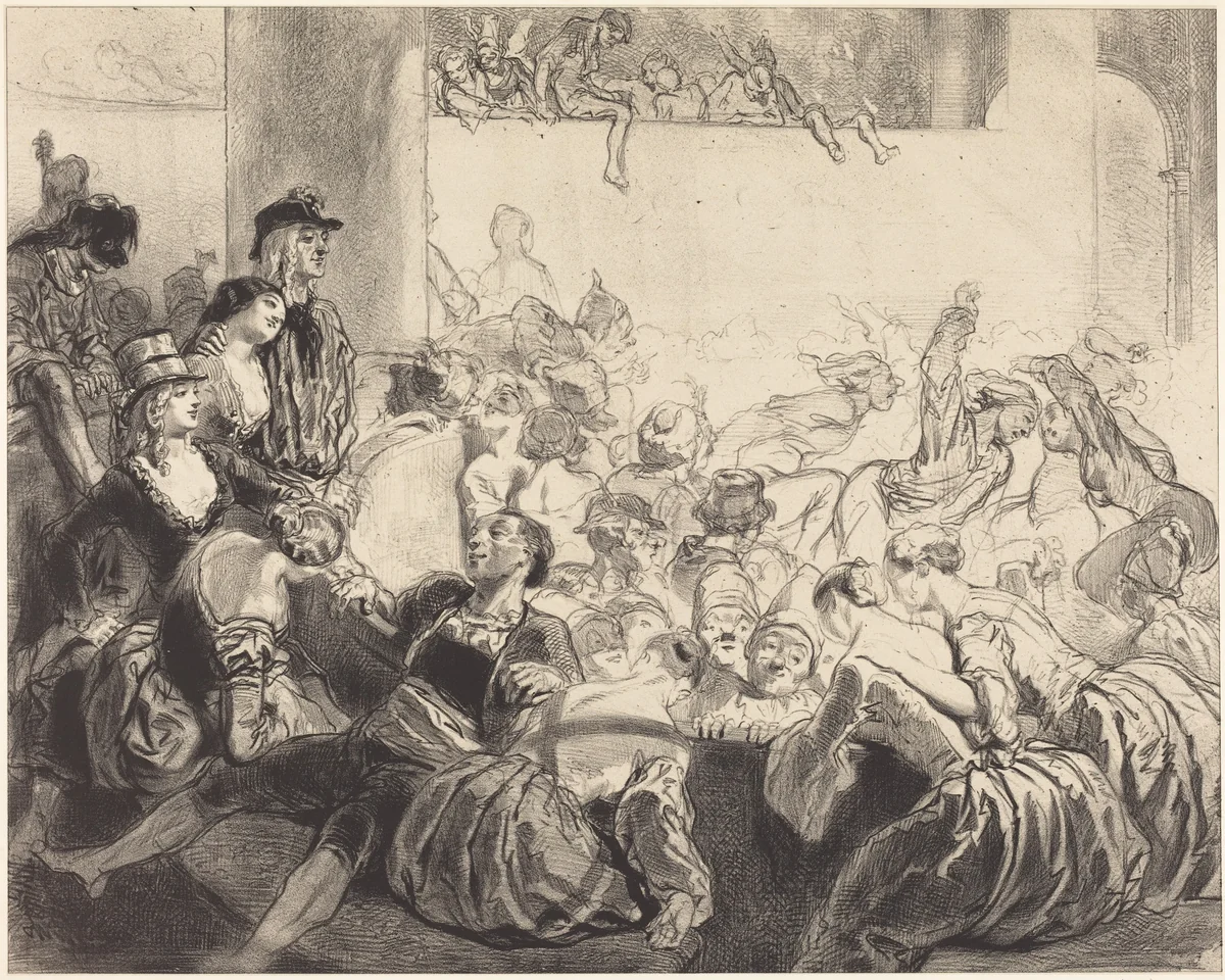 The Masked Ball by Paul Gavarni, print, 1804-1866