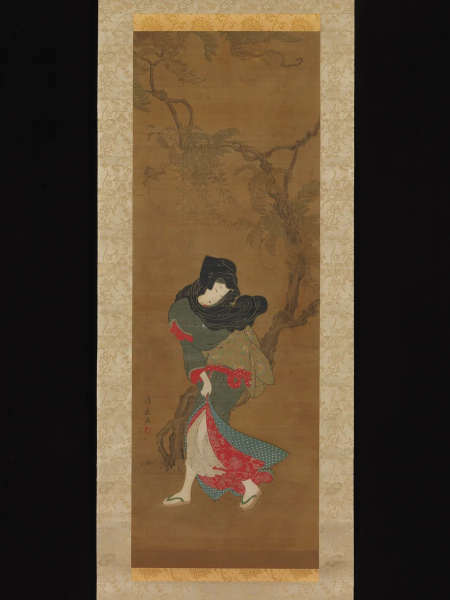 Beauty in Summer Breeze by Torii Kiyonaga (鳥居清長), painting, 1752-1799