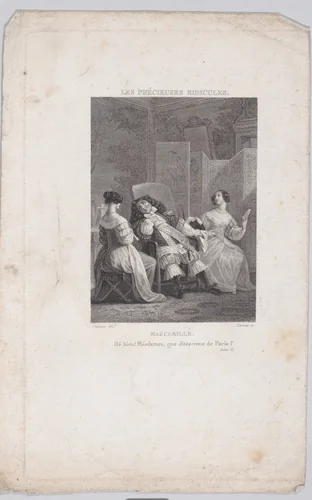 The servant Mascarille, dressed as a marquis by Jean Marie Leroux, print, 1824-1826