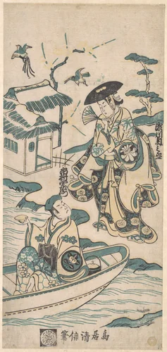 Scene from a Drama, probably "Musume Dojoji" by Torii Kiyonobu I (鳥居 清信), print, 1734-1754