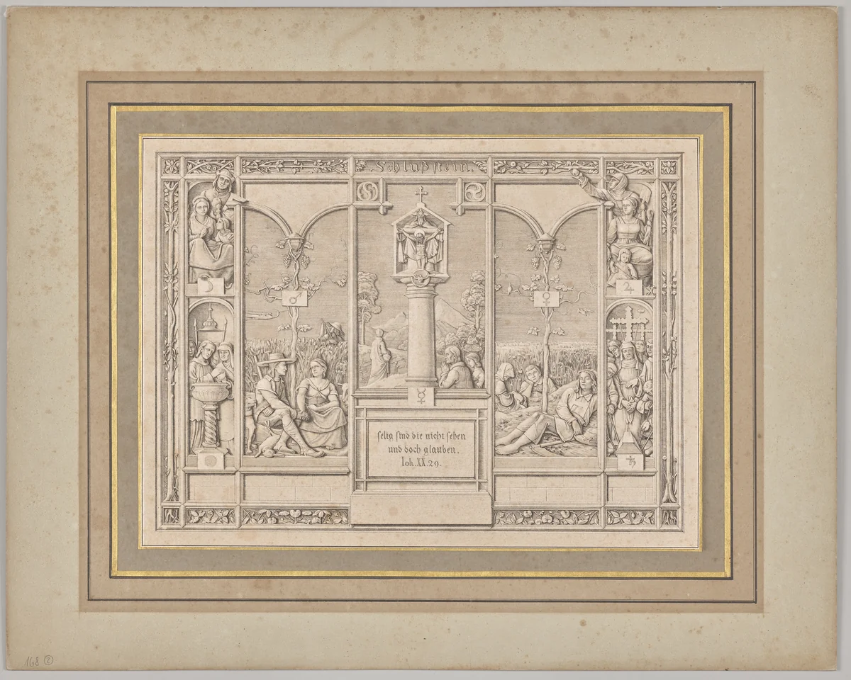 Capstone. John XX, 29 by Ferdinand Olivier, print, 1818-1823