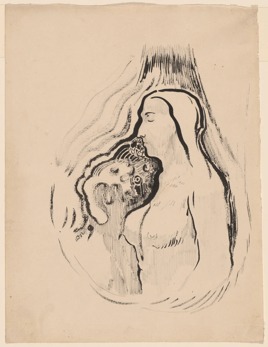 The Shadow (L'Ombre) by Odilon Redon, drawing, 1896-1900