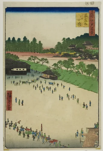 Yastukoji, Inside Sujikai Gate (Sujikai-uchi Yatsukoji), from the series “One Hundred Famous Views of Edo (Meisho Edo hyakkei)” by Utagawa Hiroshige (歌川広重), print, 1857