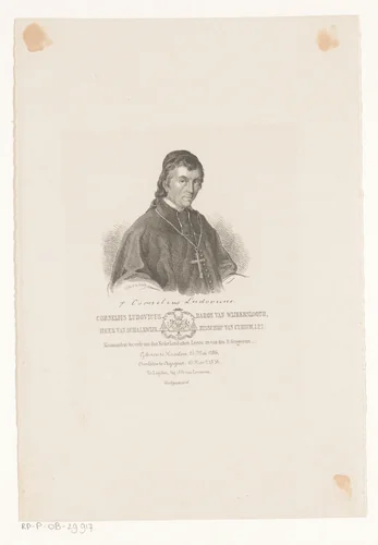 Portret van Cornelius Ludovicus de Wijkerslooth by anonymous, print, 1851