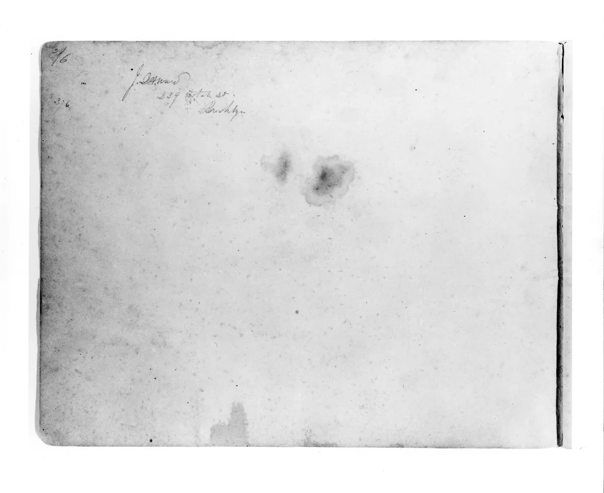 Inside Front Cover (from Sketchbook) by John Quincy Adams Ward, artwork, 1857-1860