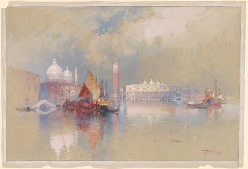 View of Venice by Thomas Moran, drawing, 1888