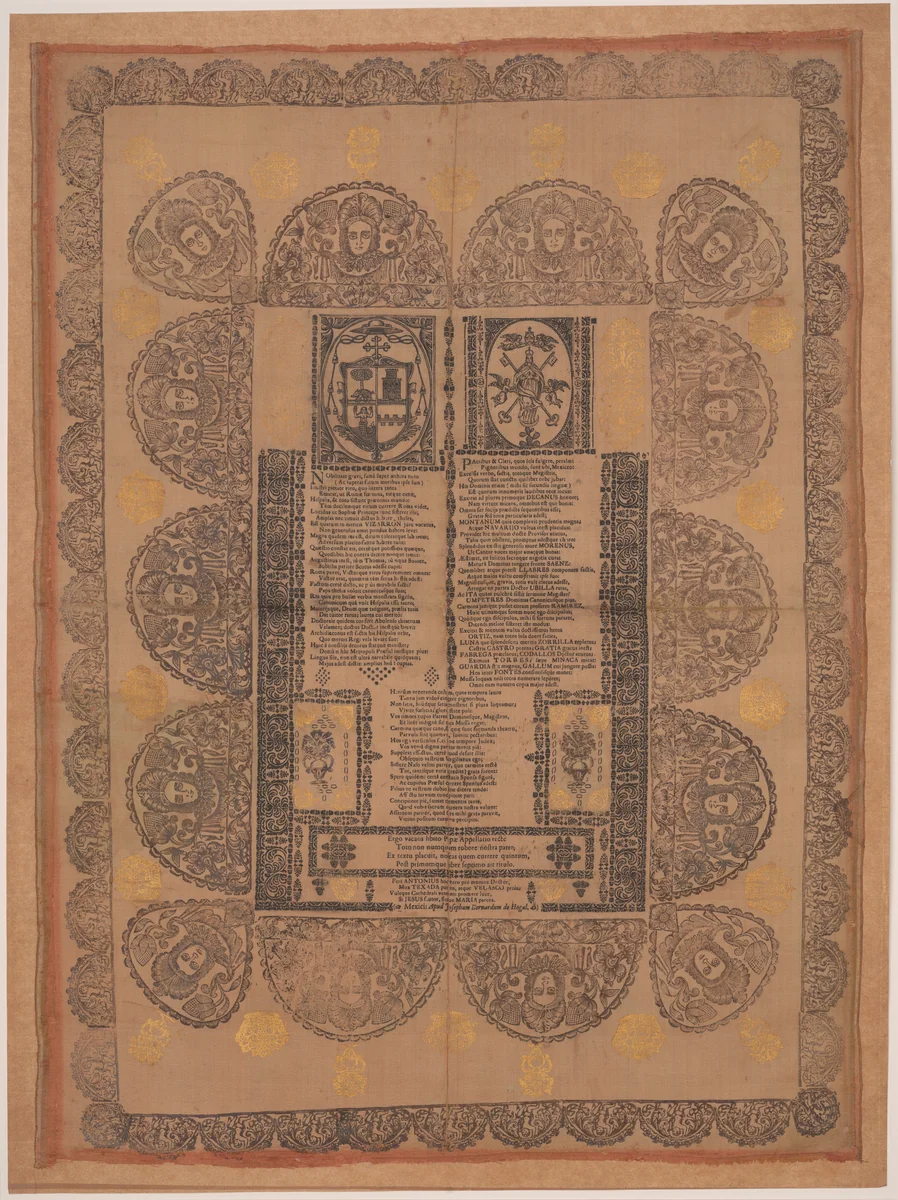 Print dedicated to Juan Antonio Vizarrón y Eguiarreta, Archbishop of Mexico and Viceroy of New Spain by Juan Antonio Vizarrón, print, 1725-1735