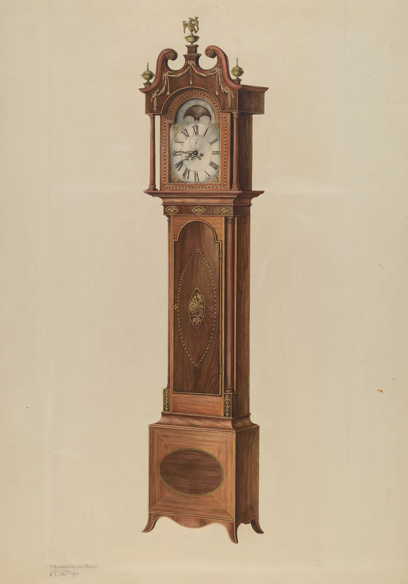 Tall Clock by M. Rosenshield-von-Paulin, index of american design, 1938