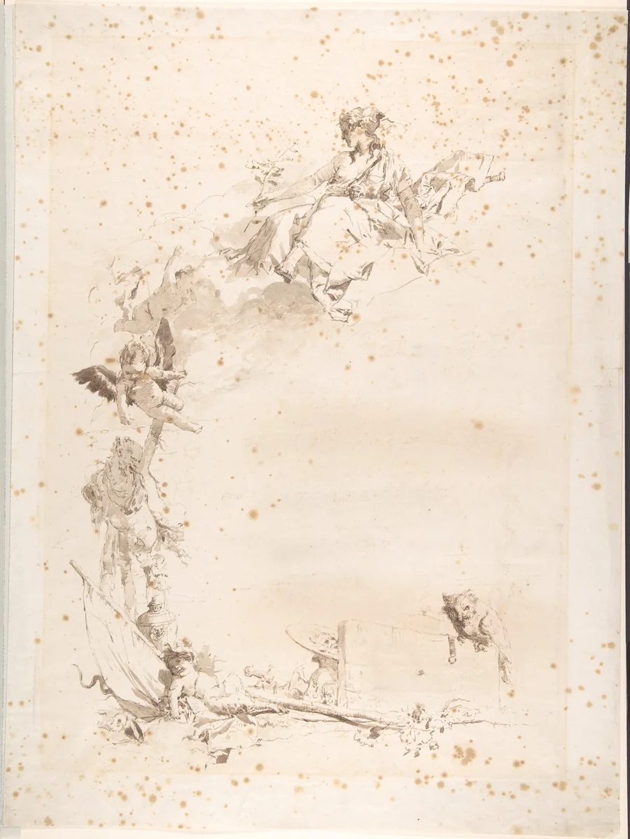 Title Page by Giovanni Domenico Tiepolo, drawing, 1727-1804