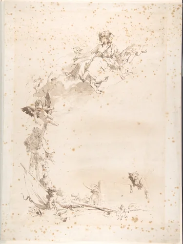 Title Page by Giovanni Domenico Tiepolo, drawing, 1727-1804