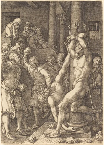 The Two Elders Stoned by the People by Heinrich Aldegrever, print, 1555