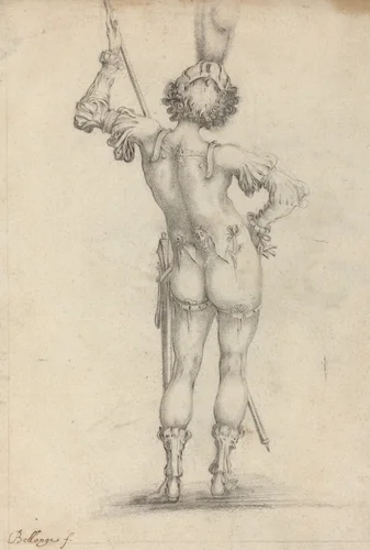 Standing Figure [recto] by Jacques Bellange, drawing, 1594-1638