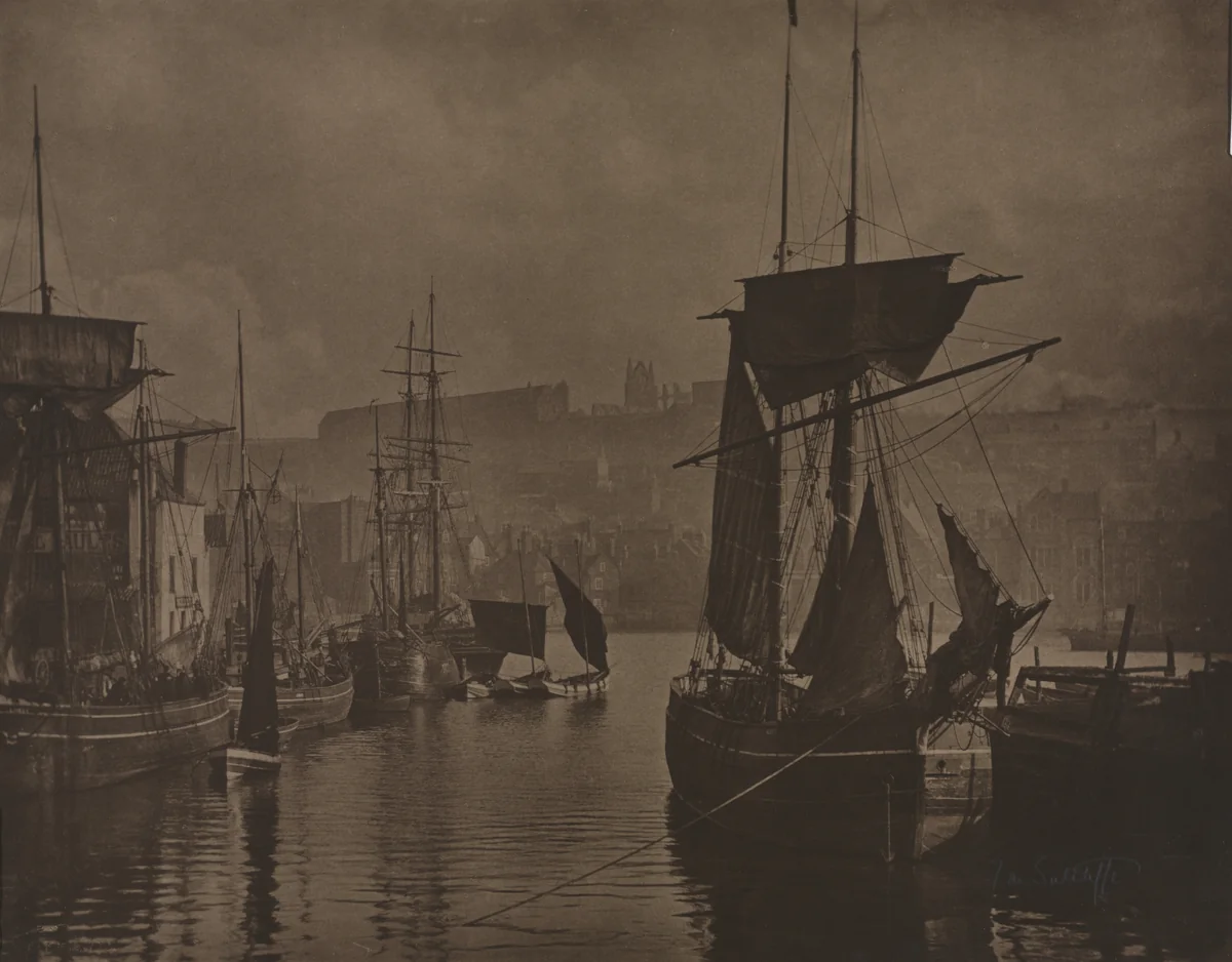 Whitby Harbor by Frank Meadow Sutcliffe, photograph, 1850-1860