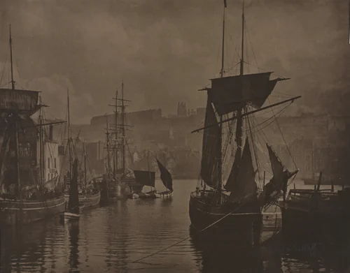 Whitby Harbor by Frank Meadow Sutcliffe, photograph, 1850-1860