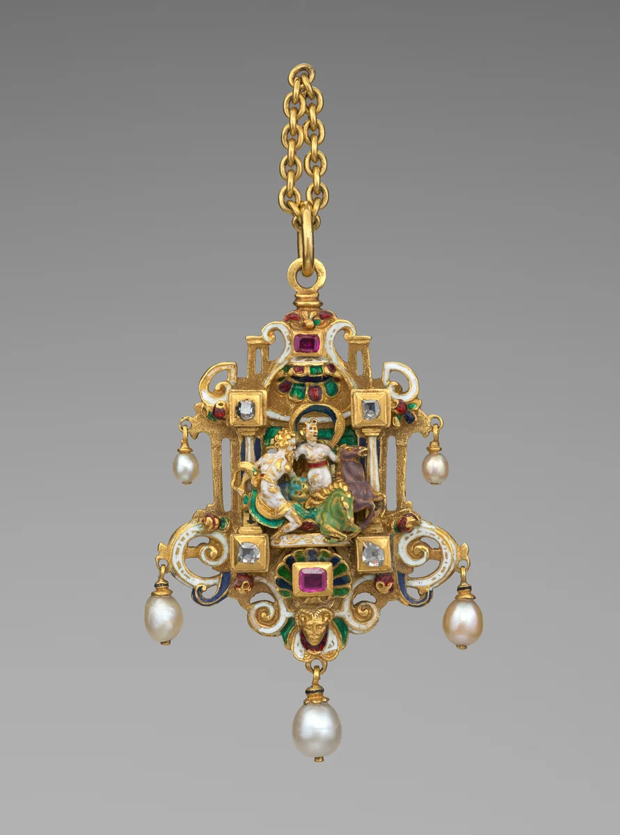 Sixteenth-century-style pendant by Reinhold Vasters, metalwork, 1800-1899