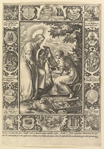 Exemplar Virtutum, from "Allegorical Scenes from the Life of Christ" by Hendrick Goltzius, print, 1570-1617