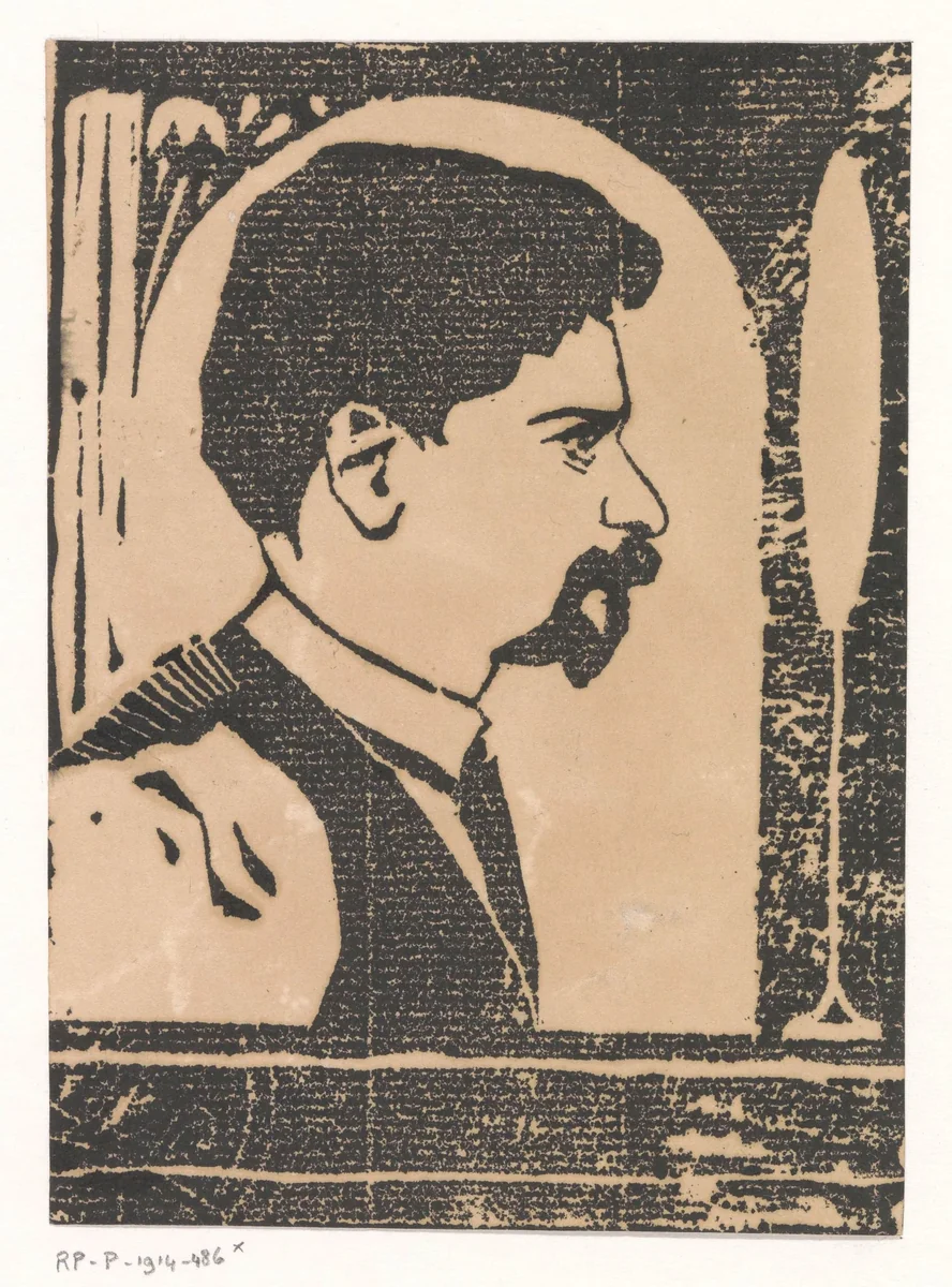 Zelfportret by Samuel Jessurun de Mesquita, print, 1896