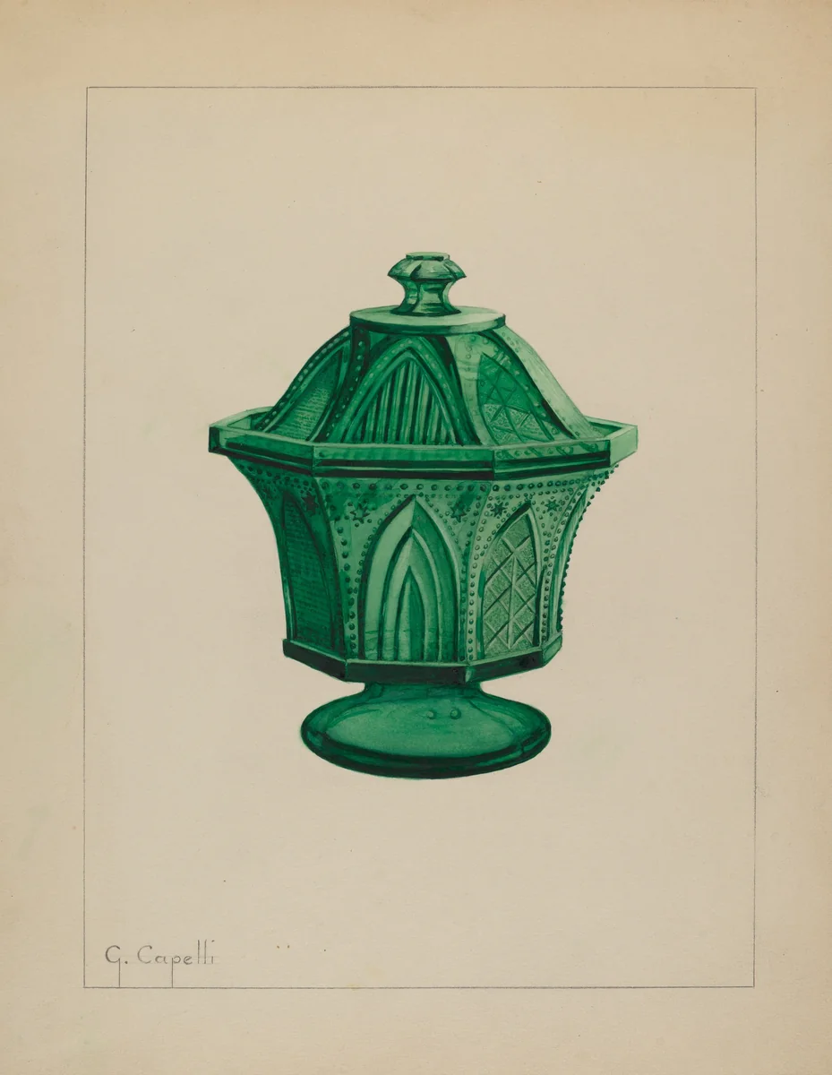 Sugar Bowl by Giacinto Capelli, index of american design, 1937