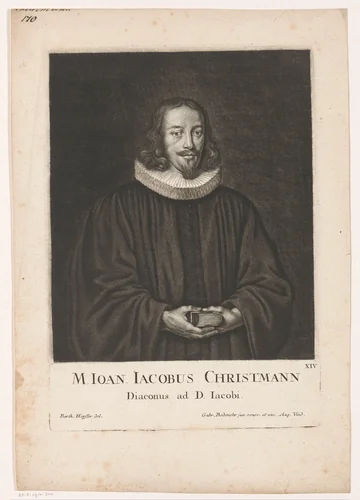 Portret van Johann Jacob Christmann by Bartholomäus Kilian, print, 1656