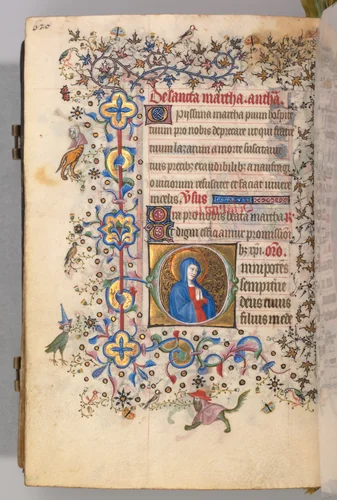 Hours of Charles the Noble, King of Navarre (1361-1425): fol. 304v, St. Martha by Master of the Brussels Initials and Associates, book, 1400-1410