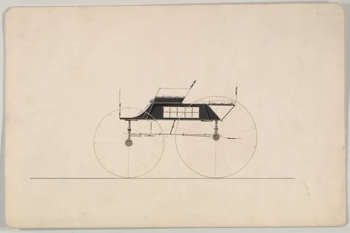 Design for Trap/Shifting Seat Game Wagon by Brewster & Co., drawing, 1850-1870